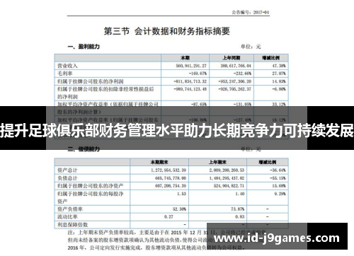 提升足球俱乐部财务管理水平助力长期竞争力可持续发展